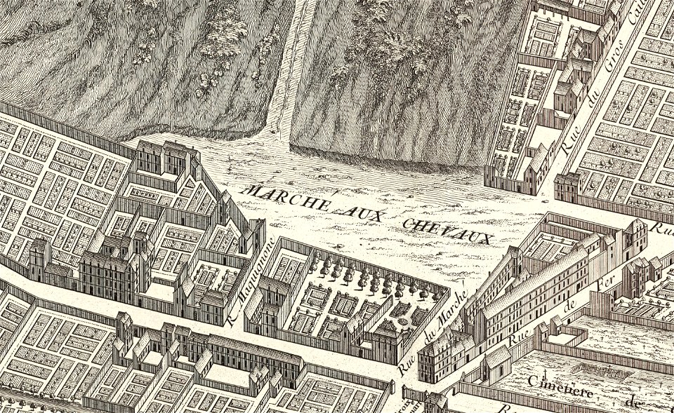 Marché aux chevaux, Plan de Turgot 03 - David Rumsey