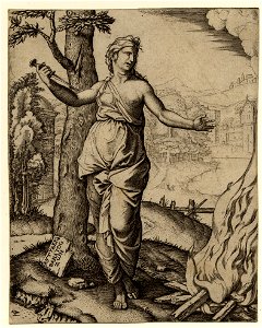 Marcantonio - Dido holding a dagger in her right hand, 1868,0822.37