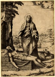 Marcantonio - The Pietà, so called 'with the bare arm', 1910,0212.327