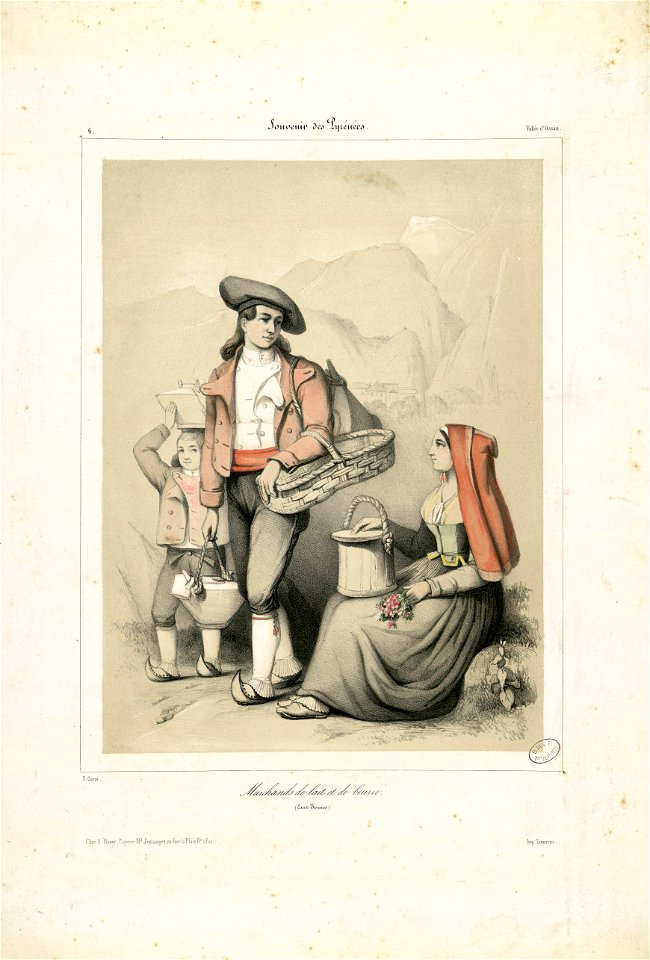 Marchands de lait et de beurre (Eaux-Bonnes-Vallée d'Ossau) - Fonds Ancely - B315556101 A GORSE 16 007