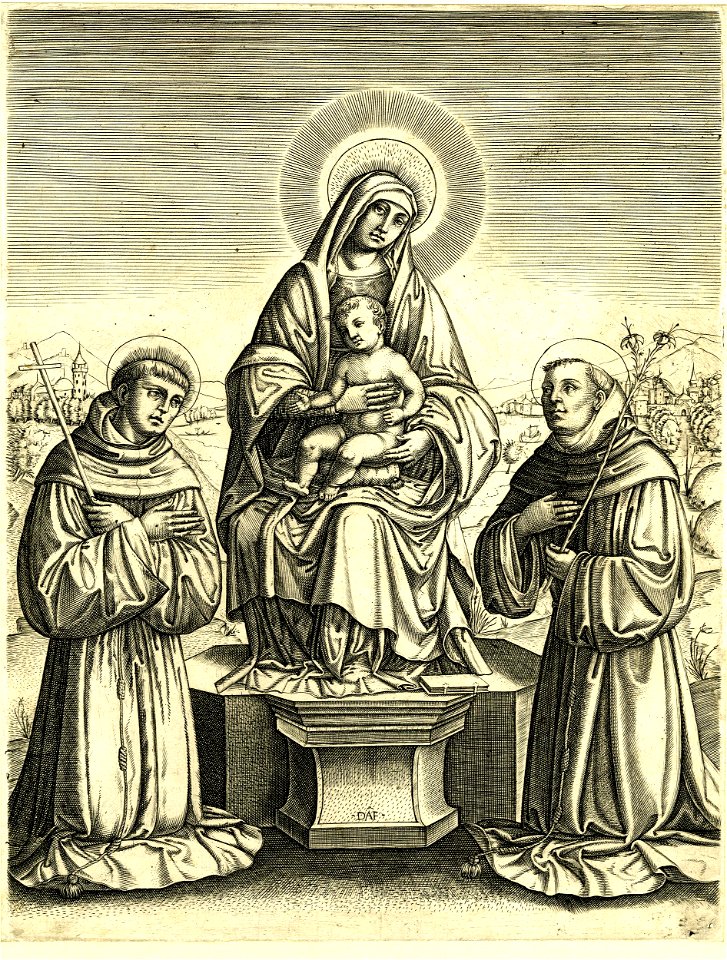 Marcantonio - The Virgin and Child enthroned with St Francis and St Antony of Padua, 1873,0809.690