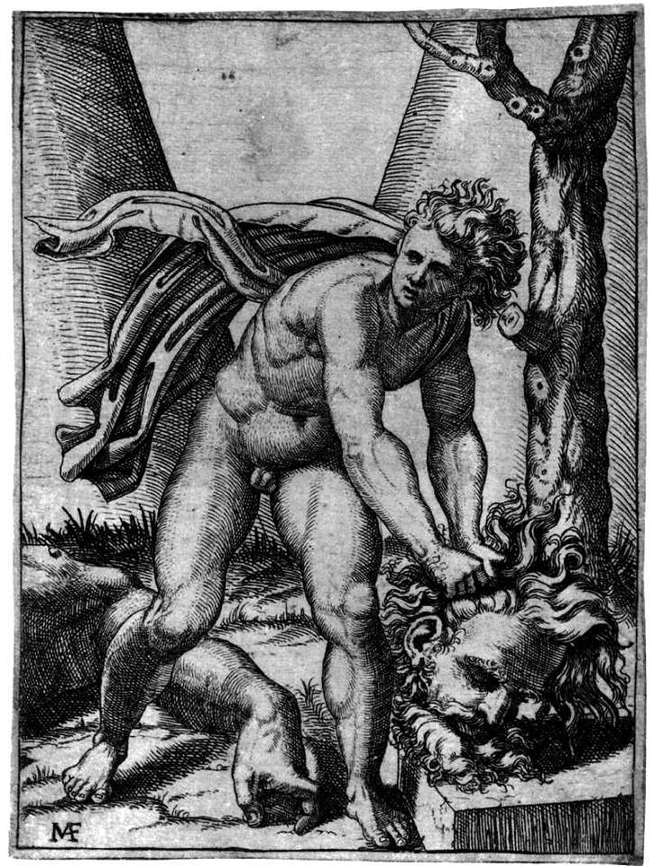 Marcantonio Raimondi - David and Goliath - WGA18973