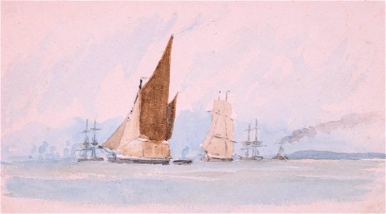 Landells-Barges - circa 1850. Free illustration for personal and commercial use.