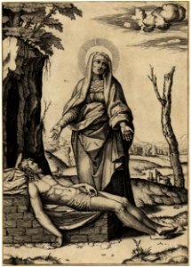 Marcantonio - The Virgin lamenting the dead Body of Christ, 1868,0822.27
