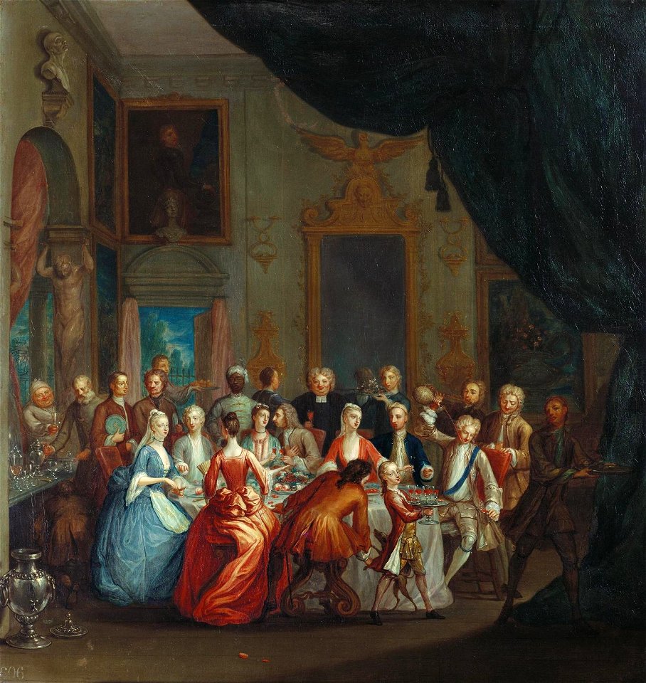 Marcellus Laroon the Younger (1679-1772) - A Dinner Party - RCIN 403539 - Royal Collection