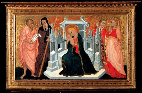 Marchigian Painter - Madonna in throne with Saints - Google Art Project