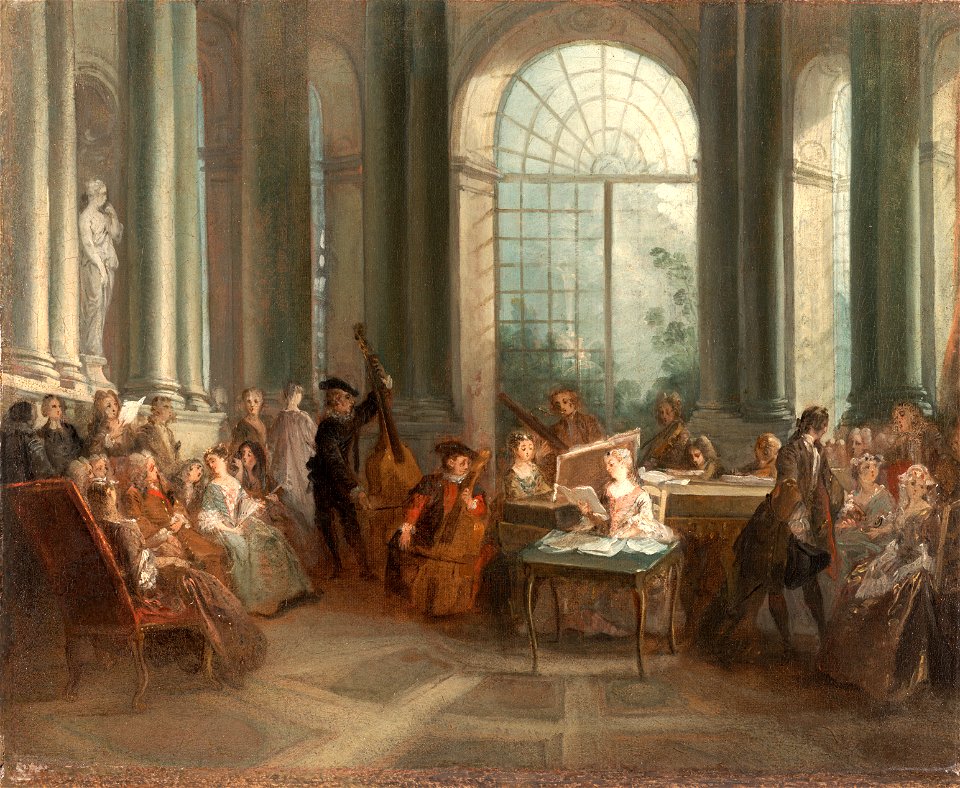 Nicolas Lancret - Concert in the Oval Salon of Pierre Crozat's Chateau at Montmorency - 32.2019.4 - Dallas Museum of Art