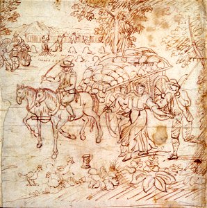 Landscape with Harvesters Returning Home by Henry Peacham