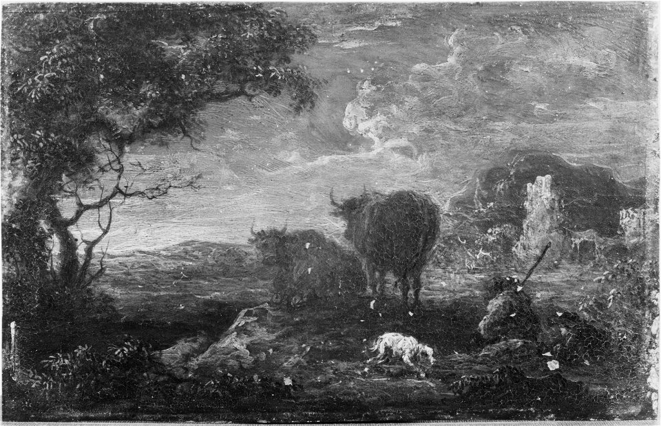 Landscape with Shepherds, a Dog and Cattle (Jan de Momper) - Nationalmuseum - 17533