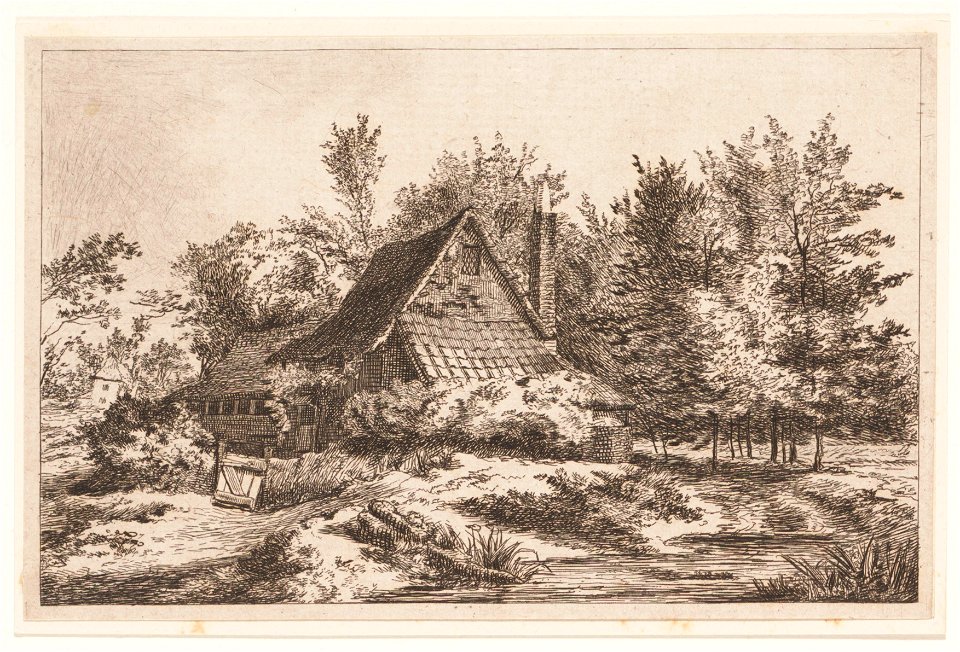 Landschap met huis, objectnr A 16570