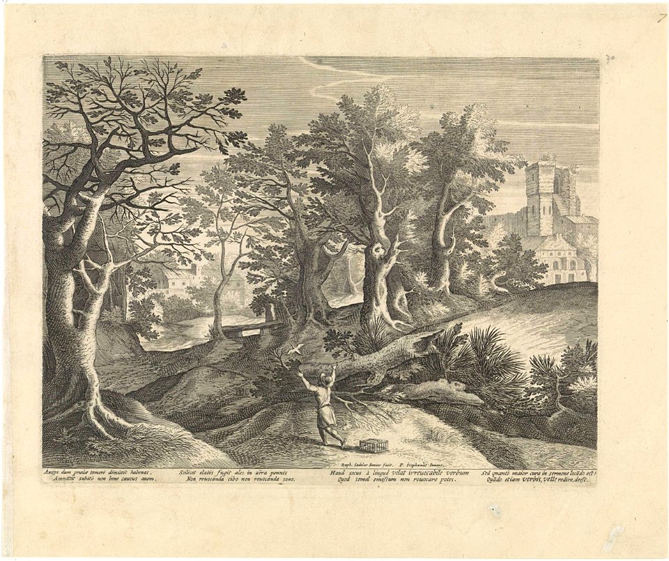 Landschap met een vogelvanger