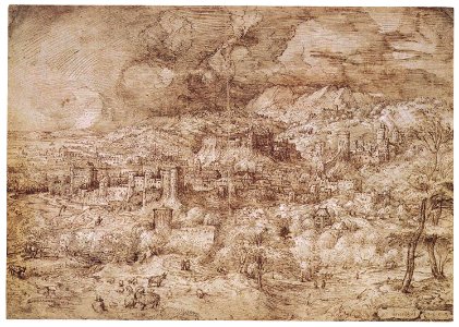 Landscape with a fortified town by Pieter Bruegel the Elder 1553