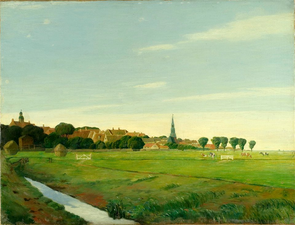 Landscape with a Town (Johan Rohde) - Nationalmuseum - 22704