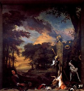 Landscape with Huntsman and Dead Game 1697 Jan Weenix