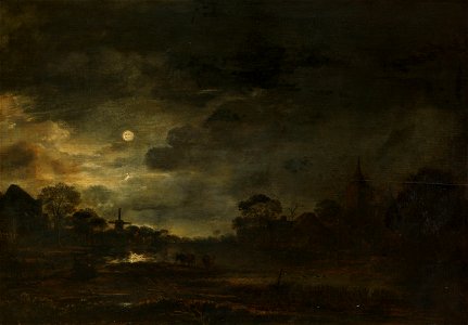Landschap bij maanlicht Rijksmuseum SK-A-2128