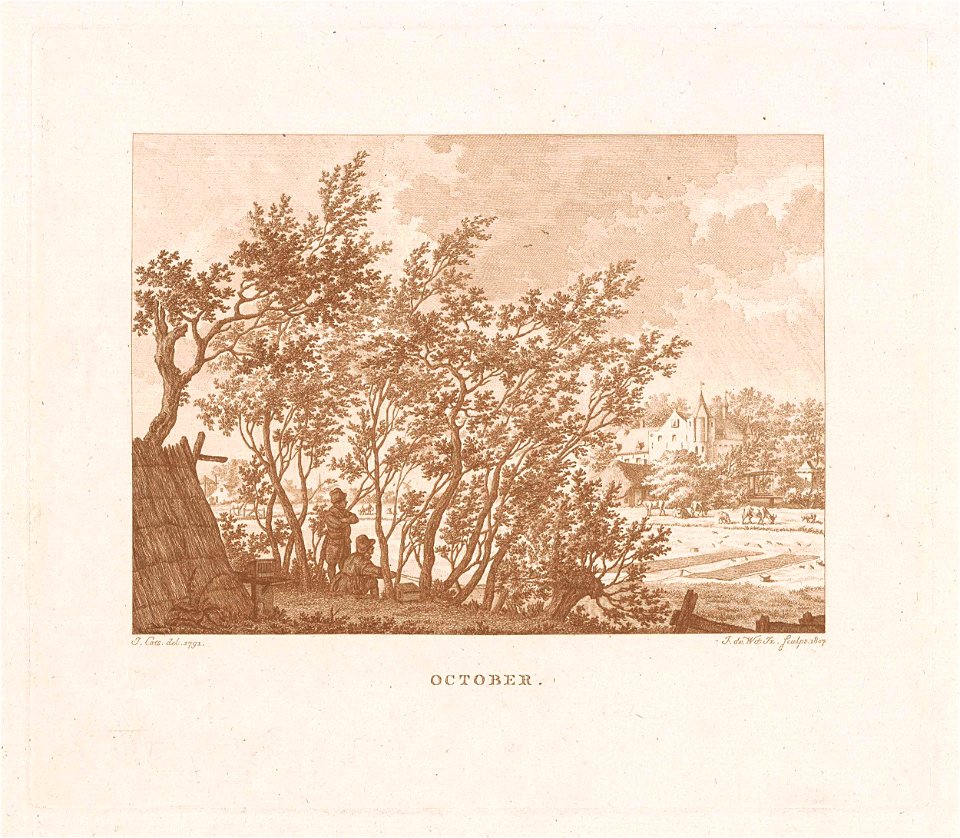 Landschap met twee vogelvangers