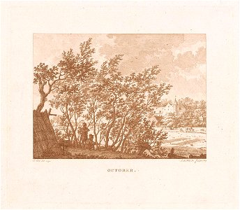 Landschap met twee vogelvangers