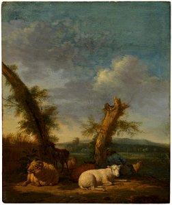 Landscape with Sheep and a Sleeping Shepherd (Adriaen van de Velde) - Nationalmuseum - 17670
