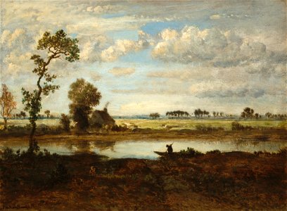 Landscape with Boatman A31875. Free illustration for personal and commercial use.