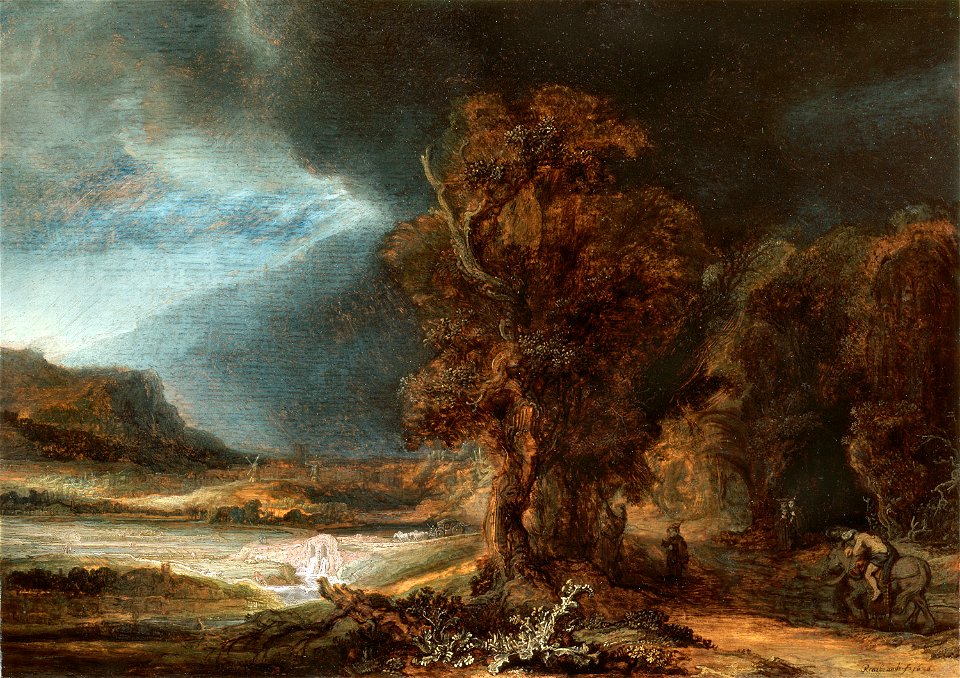 Landscape with the Good Samaritan, Rembrandt, 1638, Kraków, Muzeum Narodowe w Krakowie
