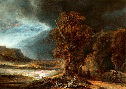 Landscape with the Good Samaritan, Rembrandt, 1638, Kraków, Muzeum Narodowe w Krakowie