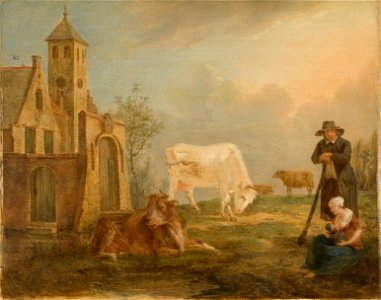 Landscape with Peasants and Cows (Peter van Regemorter) - Nationalmuseum - 19095