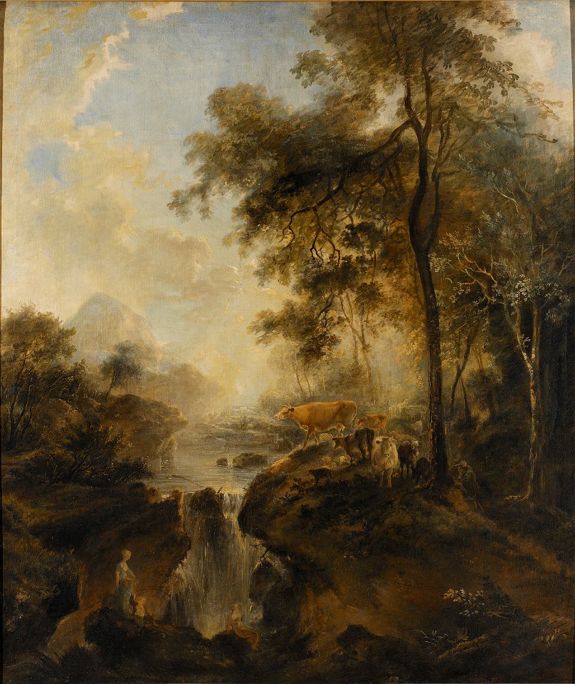 Landscape with a Waterfall and Cattle (Elias Martin) - Nationalmuseum - 18354