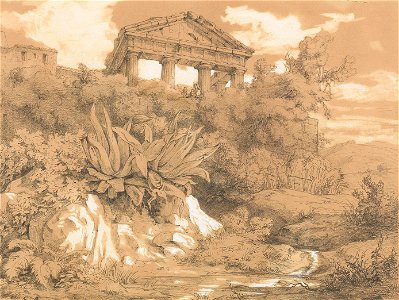 Landschaft mit Tempelruine