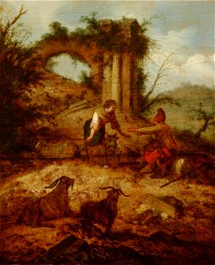 Landscape with Shepherd and Shepherdess by Jacob Sibrandi Mancadan Mauritshuis 770