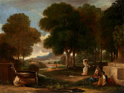 Landscape with a Man Washing his Feet at a Fountain P5002