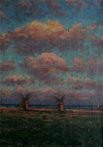 Landskap med väderkvarnar - motiv från Segerstad