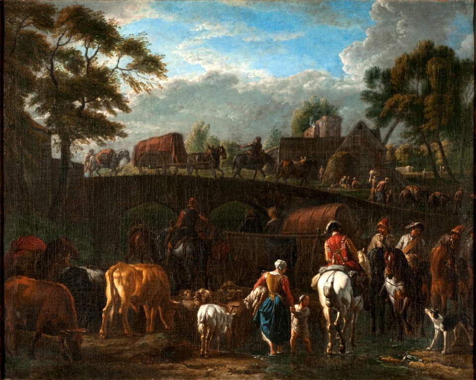 Landscape with Peasants, Soldiers and Cattle (Pieter van Bloemen) - Nationalmuseum - 21448