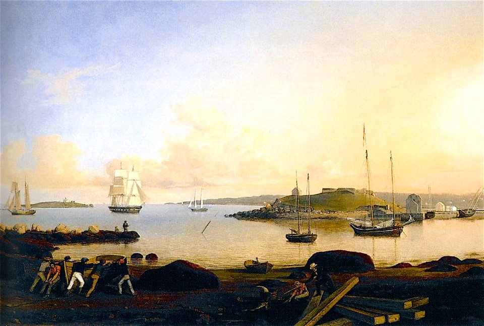 Fitz Hugh Lane - The Island and Fort of Ten Pound, Gloucester - WGA12442