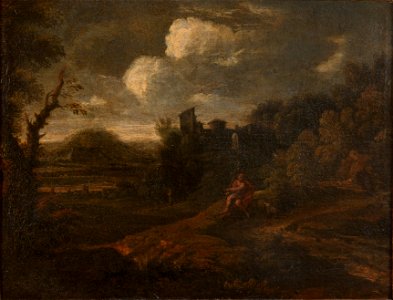 Landscape with St John the Baptist - Nationalmuseum - 17818. Free illustration for personal and commercial use.