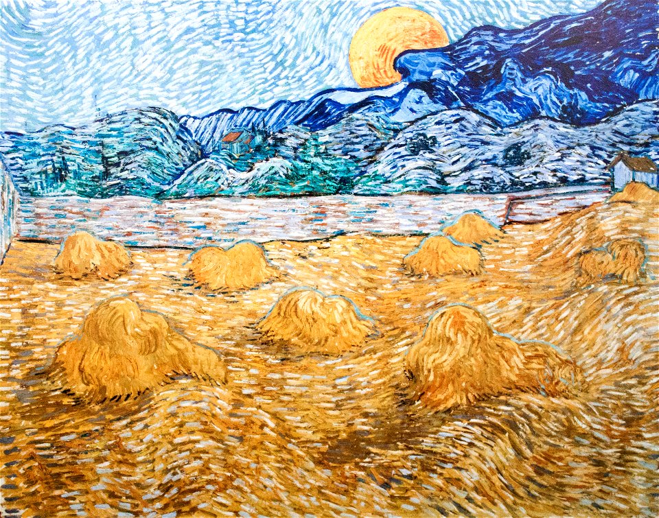 Landscape with Wheat Sheaves and Rising Moon - My Dream