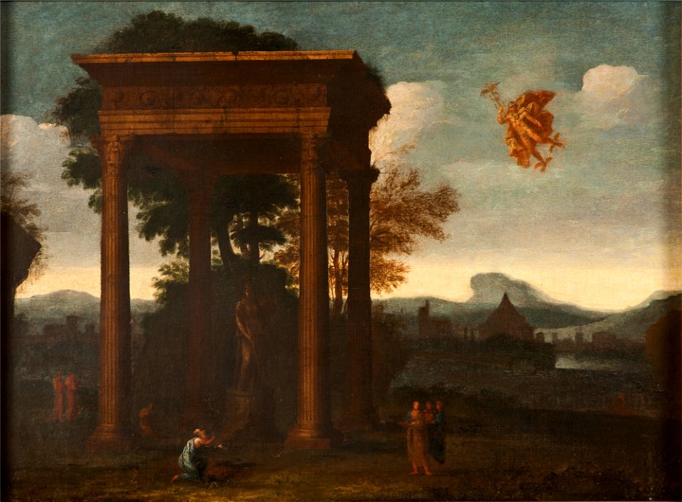 Landscape with Open Portico and Flying Mercury (Agostino Tassi) - Nationalmuseum - 17136