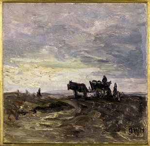 Landschap met boerenkar by HW Mesdag