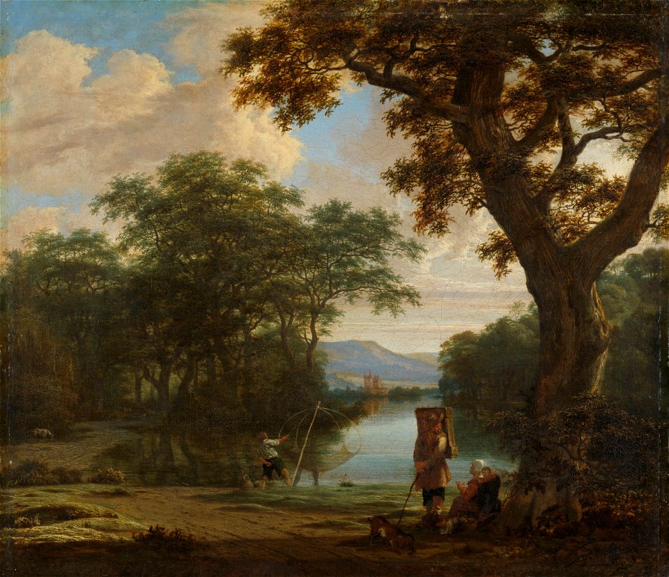 Landschap met visser met kruisnet Rijksmuseum SK-C-108