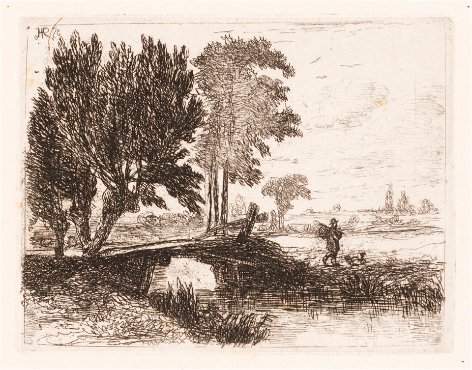 Landschap met bruggetje, objectnr A 14139