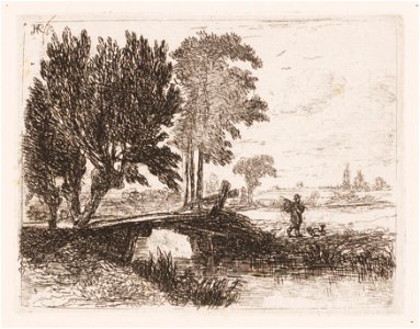 Landschap met bruggetje, objectnr A 14139