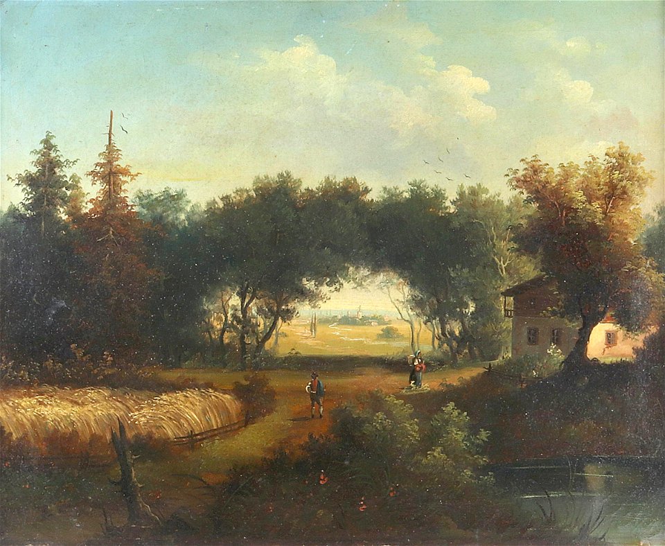 Landschaftsbild mit Ausblick auf eine Stadt