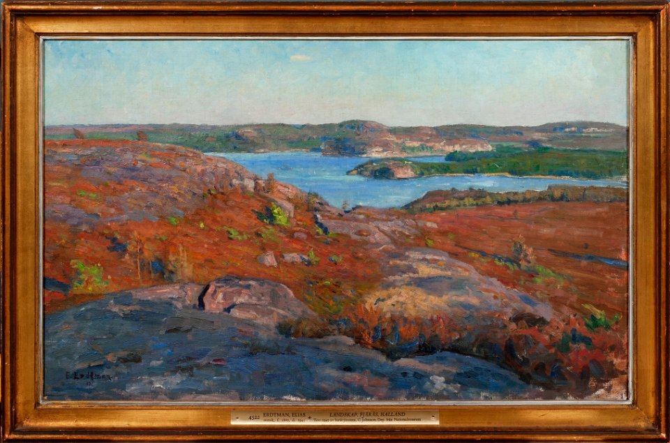 Landscape. Fjärås, Halland (Elias Erdtman) - Nationalmuseum - 21574