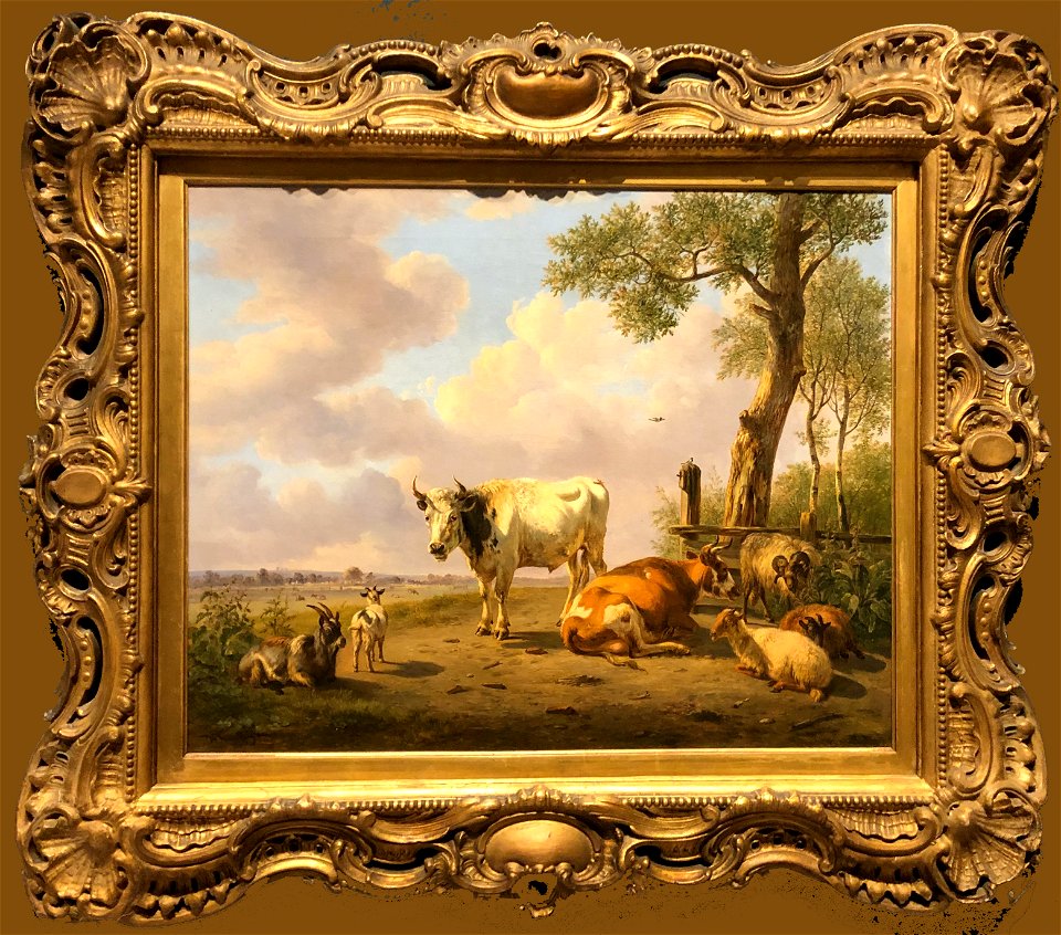 Landschap met vee1 1825 door Jan van Ravenswaay (1789-1869)