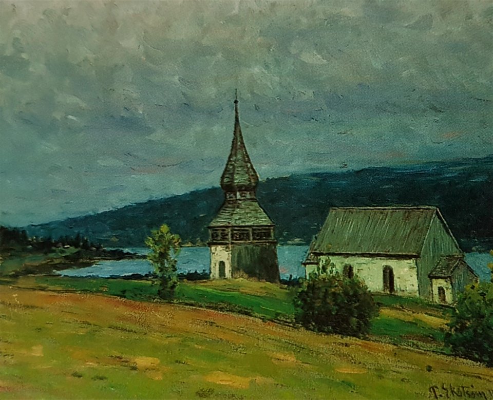 Landskap med fors x Jacob Silvén 1851-24