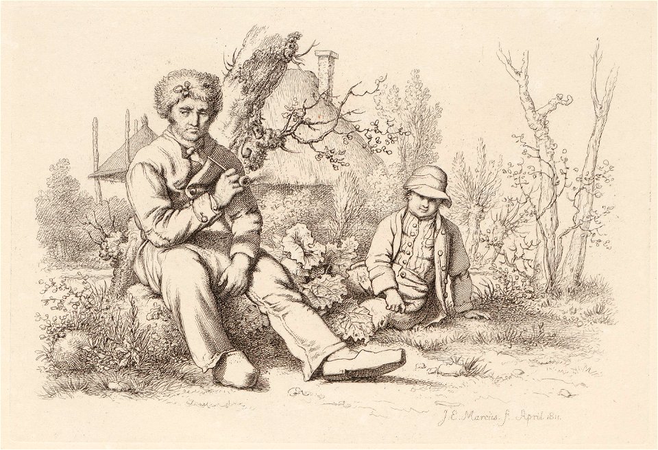 Landschap met vader en zoon, objectnr A 12563