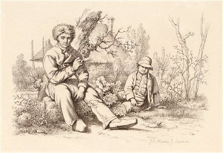 Landschap met vader en zoon, objectnr A 12563