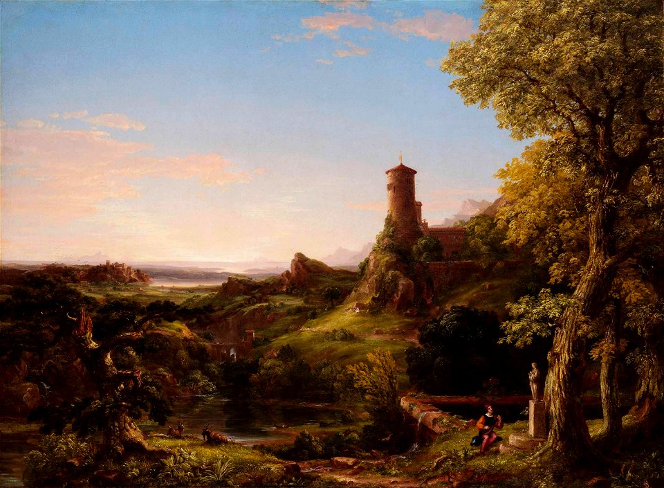 Landscape, The Vesper Hymn- An Italian Twilight