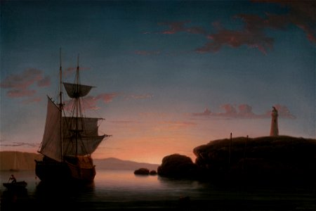 Fitz Henry Lane - Lighthouse at Camden, Maine - 1992.122.1 - Yale University Art Gallery