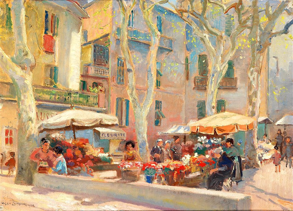 Viggo Langer - Blomstertorvet i Menton Marts 1930