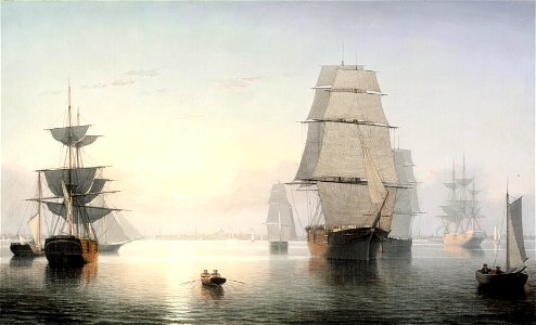 Fitz Hugh Lane - Boston Harbor, Sunset